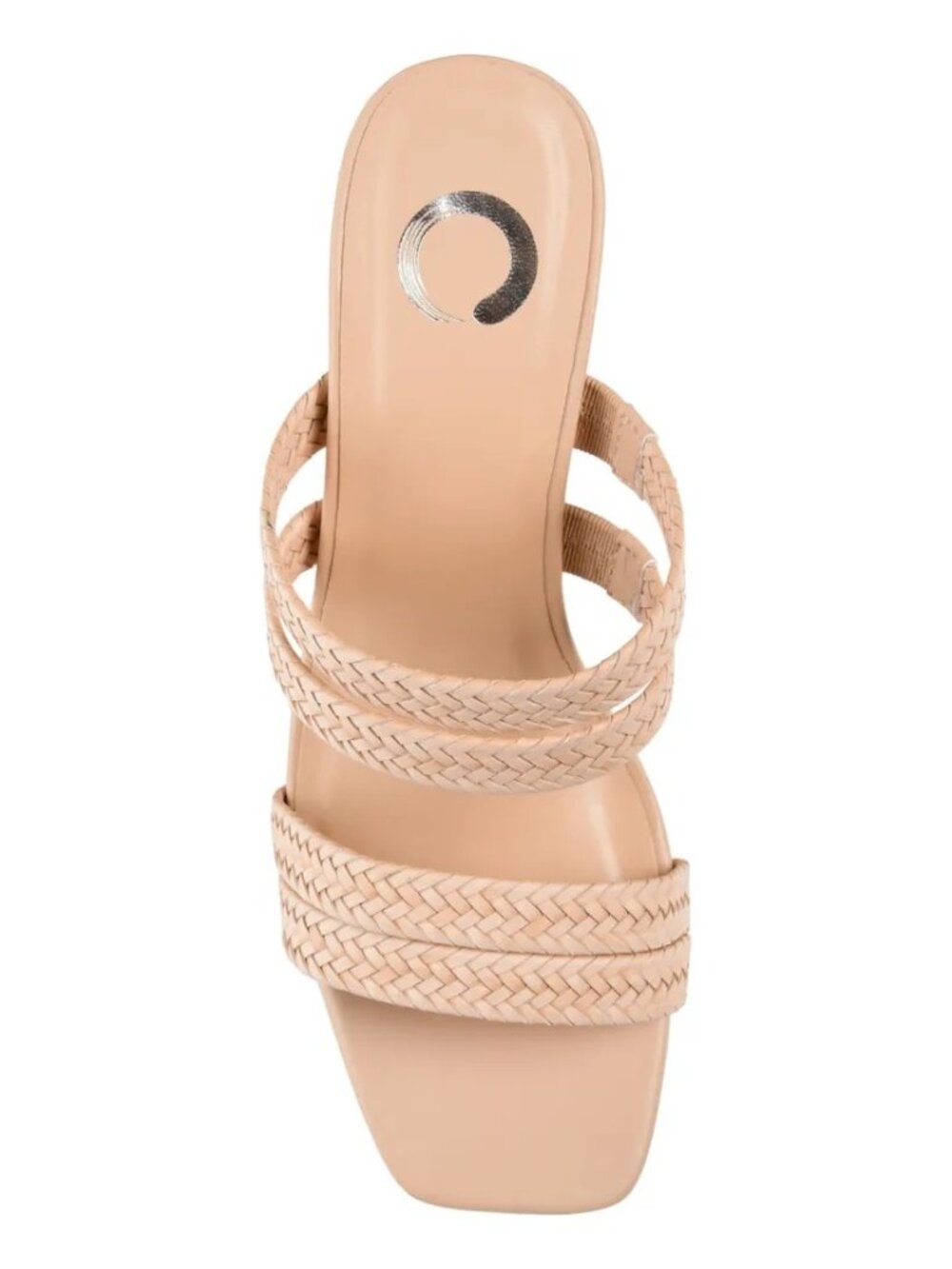 Journee Collection Womens Natia Pump Woven Block Heel Sandals Tan Size 9.5 - Picture 2 of 5